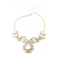 Ivory Marquise Opal Stone Bib Necklace